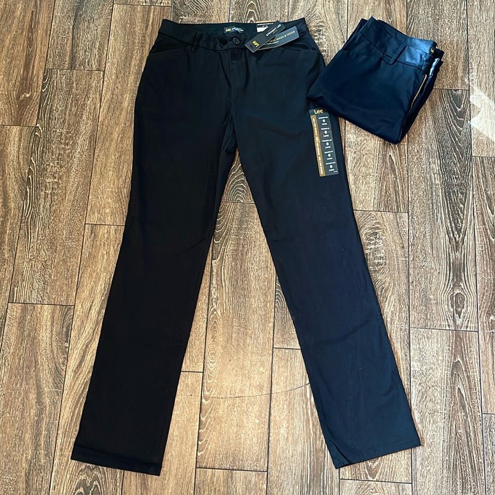 2 Pairs Lee Relaxed Fit Straight Leg Mid Rise BLACK